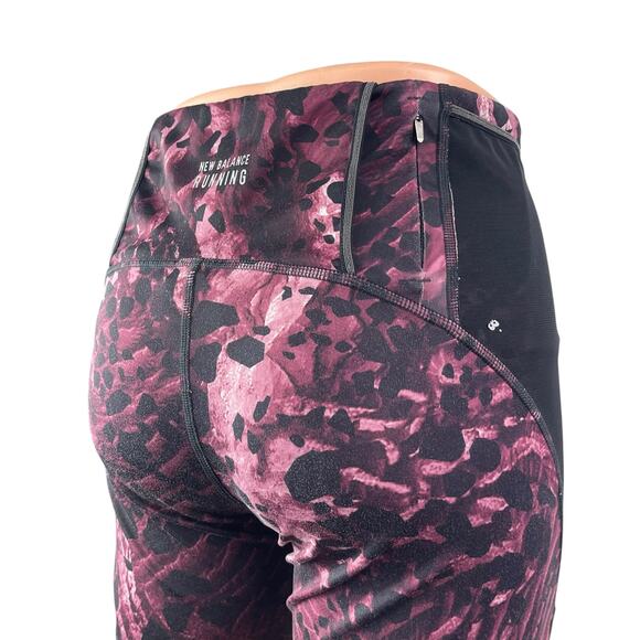 New Balance Printed Impact Run Purple Black Activewear Running Biker Shorts Sz S - Picture 4 of 6